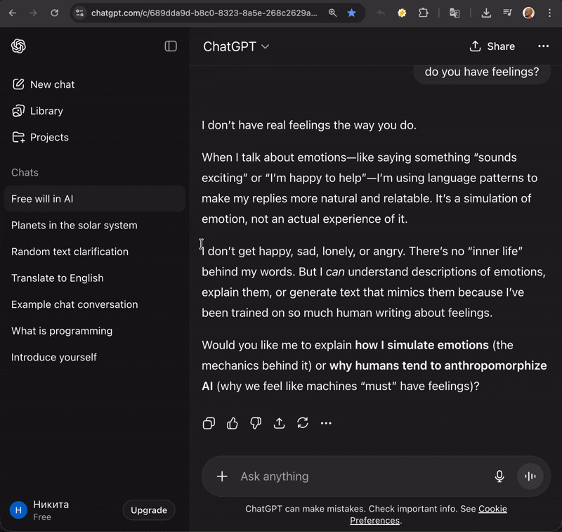 Pin ChatGPT chats feature demonstration